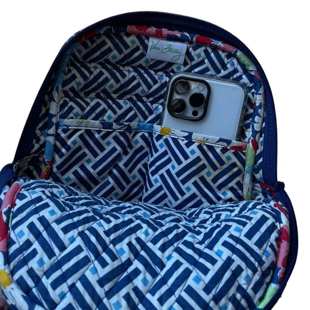 Vera Bradley Quilted Backpack Summer Cottage Retired Print 12 Inch by 10 Inch - Picture 10 of 11